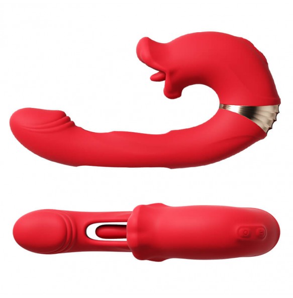 MizzZee - XIAOLANG Tongue Lick Slap Vibrator (Chargeable - Red)